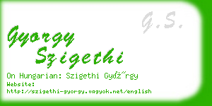 gyorgy szigethi business card